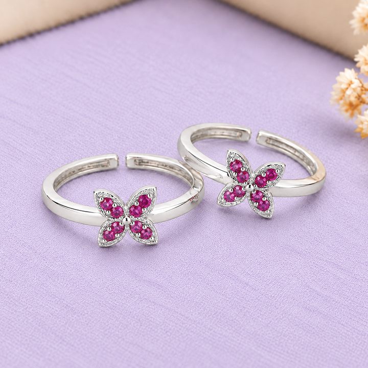 Silver 925 Lavender Glow Toe Rings