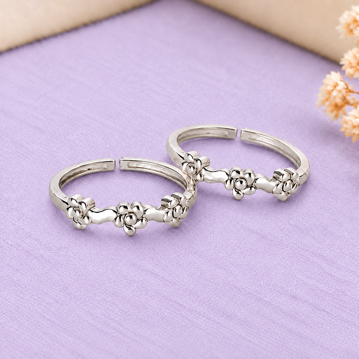 Dewdrop Beaded 925 Silver Toe Rings