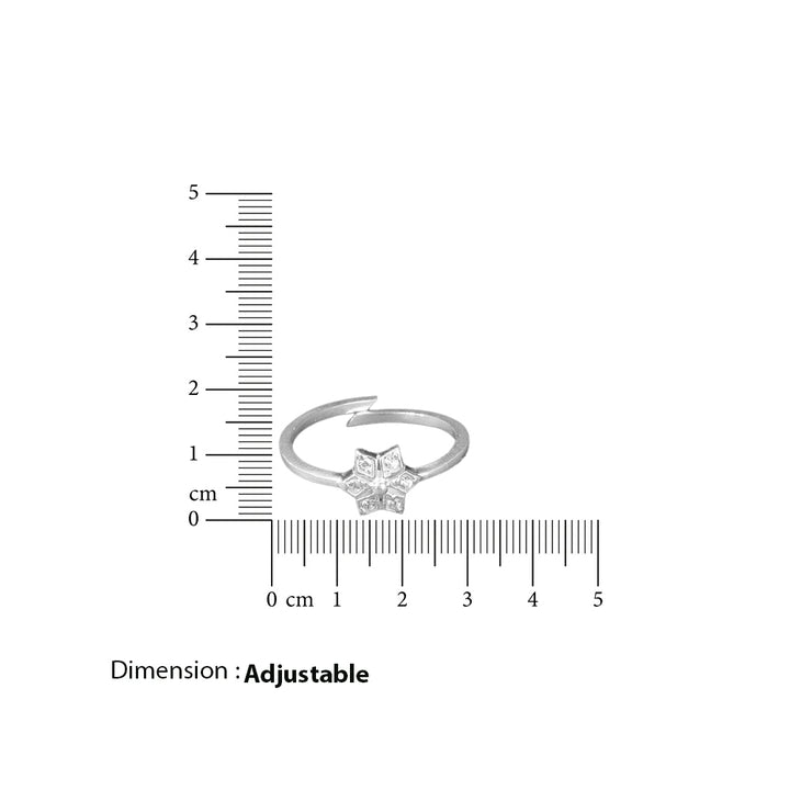White Zircon92.5 Sterling Silver Toe ring