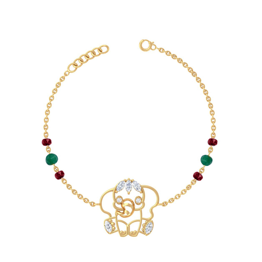 925 Pure Silver Elephant Charm Bracelet
