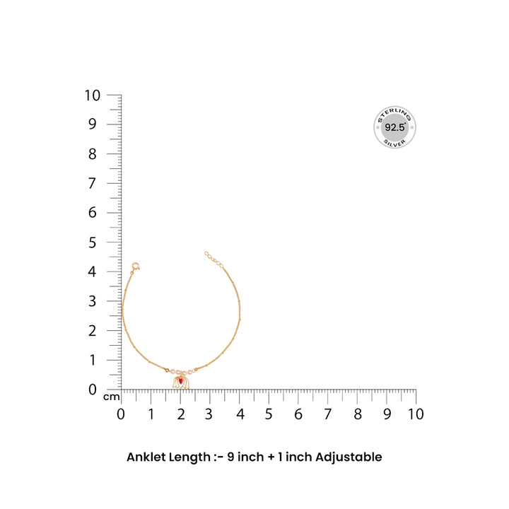 Inverted Lotus Silver Anklet