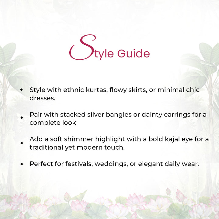 925 Sterling Silver Kundan Lotus Anklet ( Pair)