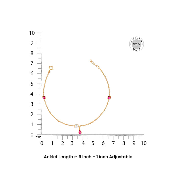 Polki And Kemp Silver 92.5 anklet