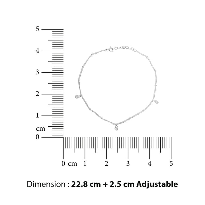 Single Silver Zircon Anklet