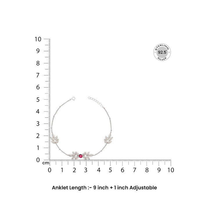 Autumn Leaves Silver 92.5 Anklet