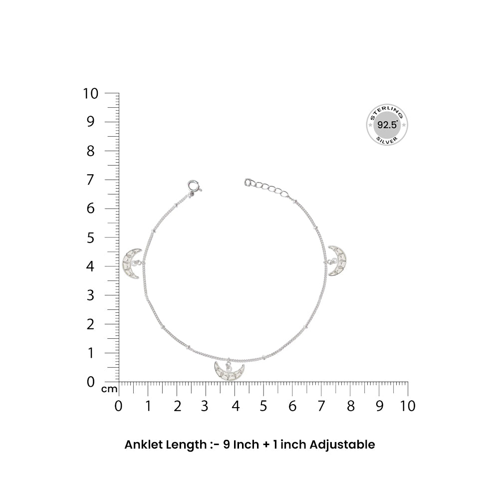 single Silver 92.5 Chand Motif Anklets