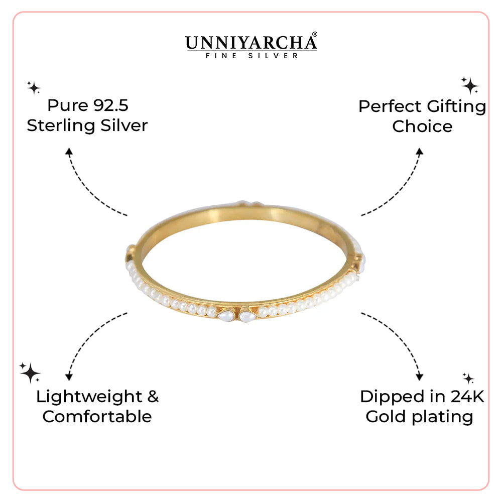 Silver Pearl Bangle(single)