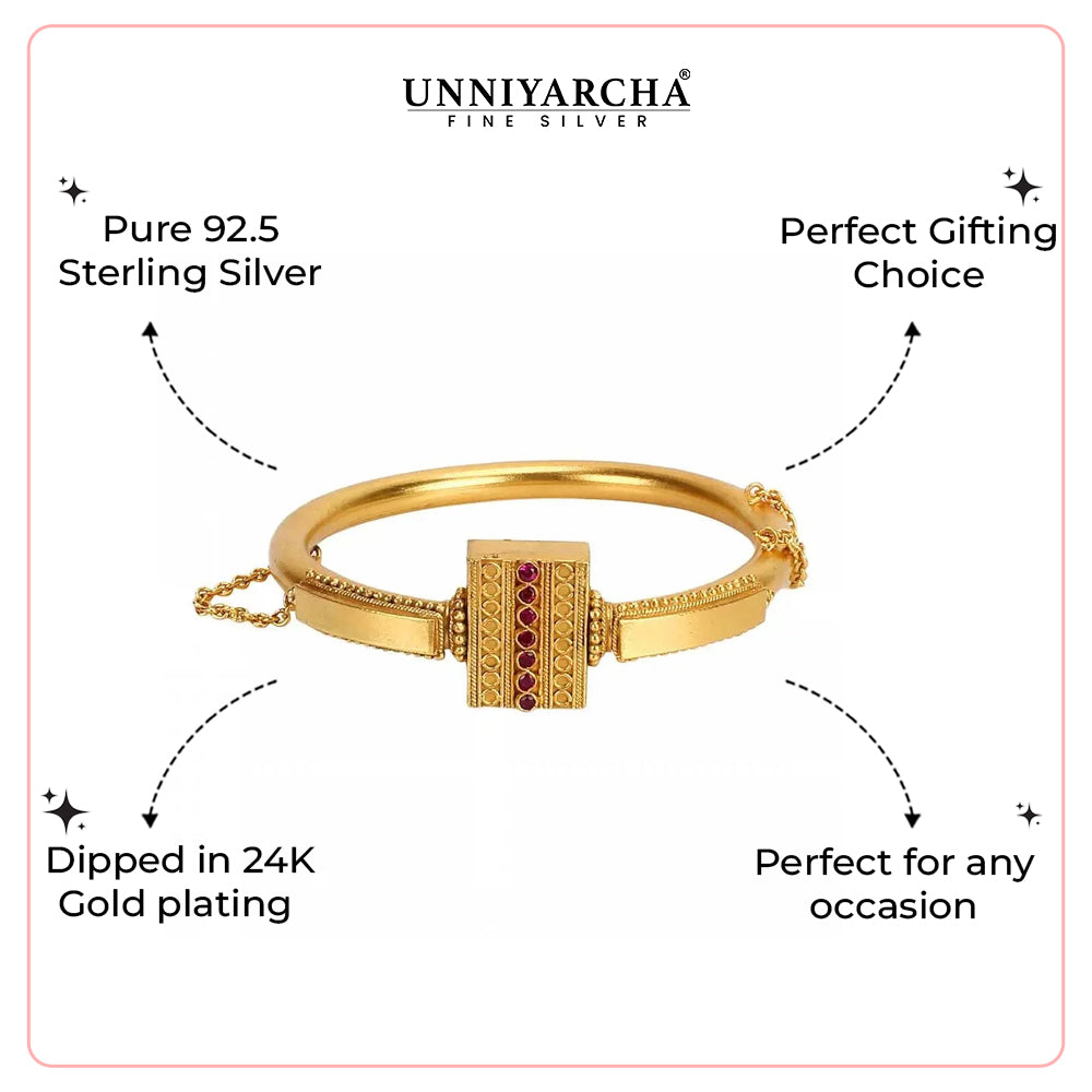 Silver gold temple bangle