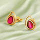 92.5 Silver Red Kundan Drop Earrings