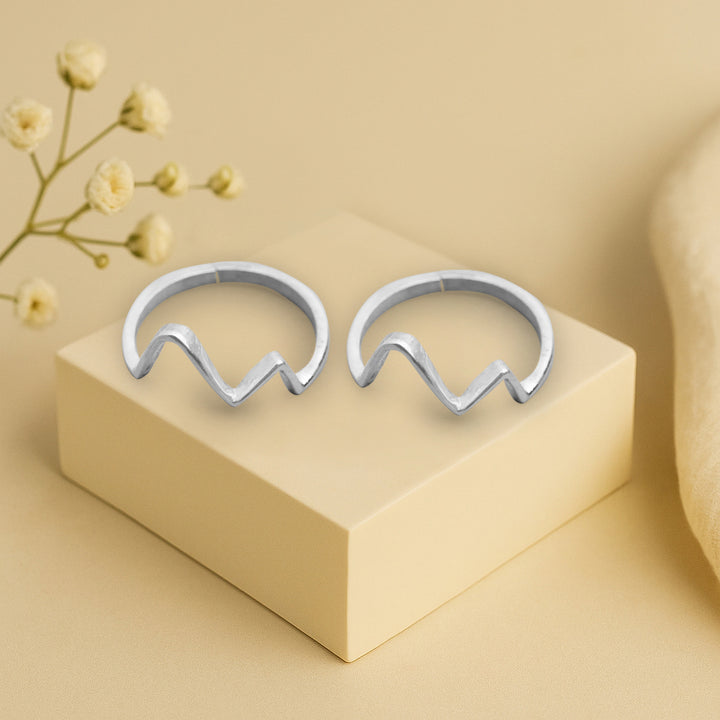 Silver Zig Zag Toe Ring