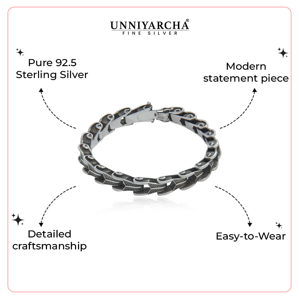 Silver Men's Stylish Bracelet