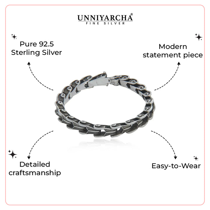 Silver Men's Stylish Bracelet