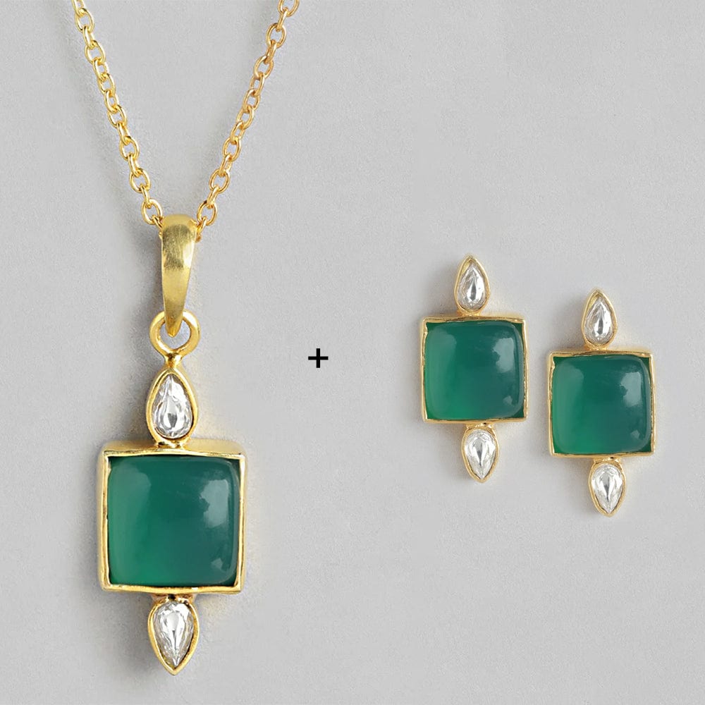 92.5 Silver Serene Green Onyx Necklace