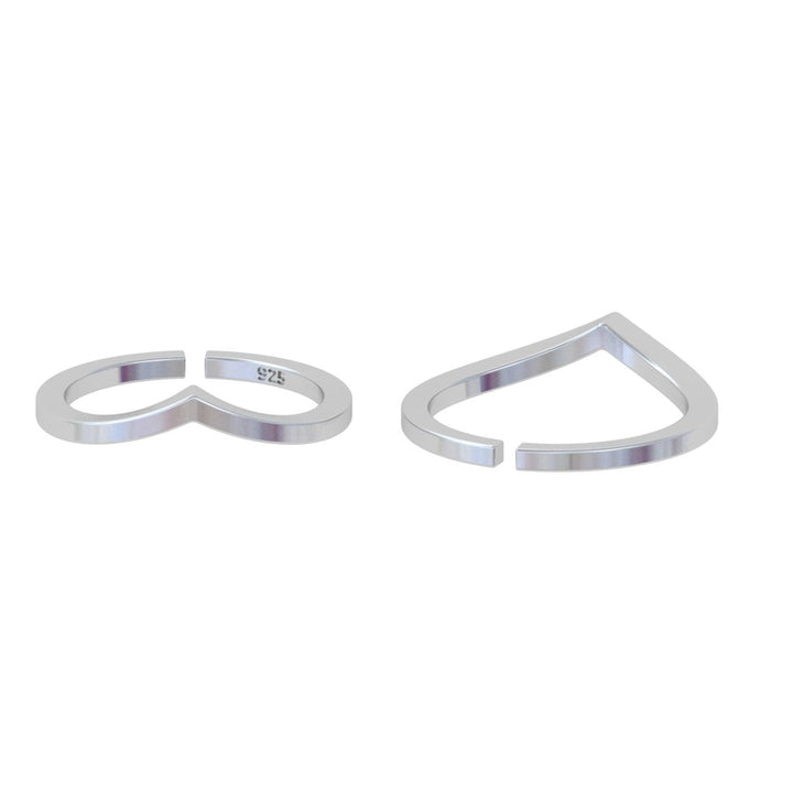 925 Sterling Silver Chevron Toe Ring (Pair)