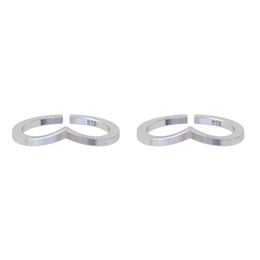 925 Sterling Silver Chevron Toe Ring (Pair)