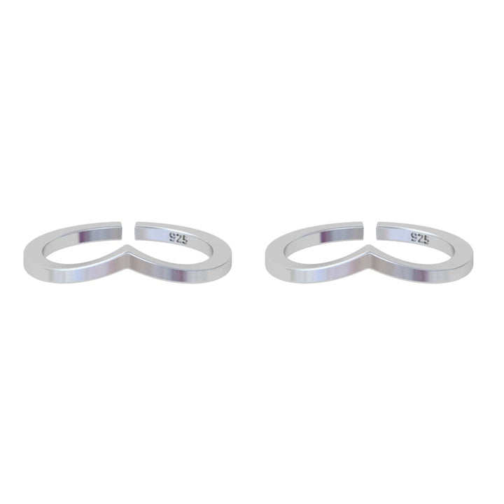 925 Sterling Silver Chevron Toe Ring (Pair)