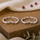 925 Sterling Silver Chevron Toe Ring (Pair)