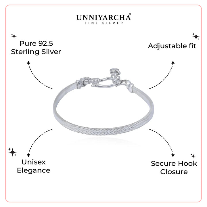 Sleek Flat Chain Silver 92.5 Men's Bracelet