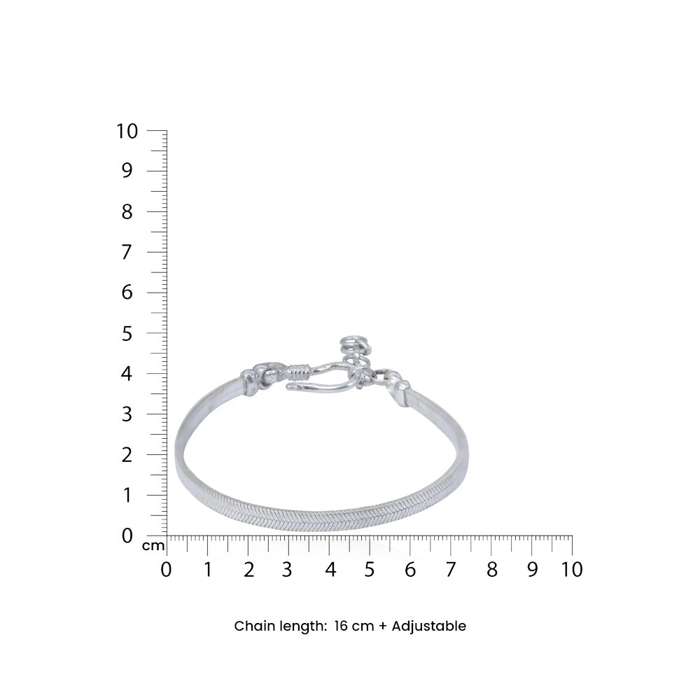 Sleek Flat Chain Silver 92.5 Men's Bracelet