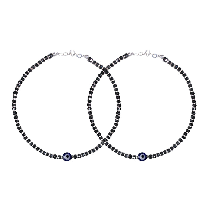 Silver Evil Eye Protector Anklet
