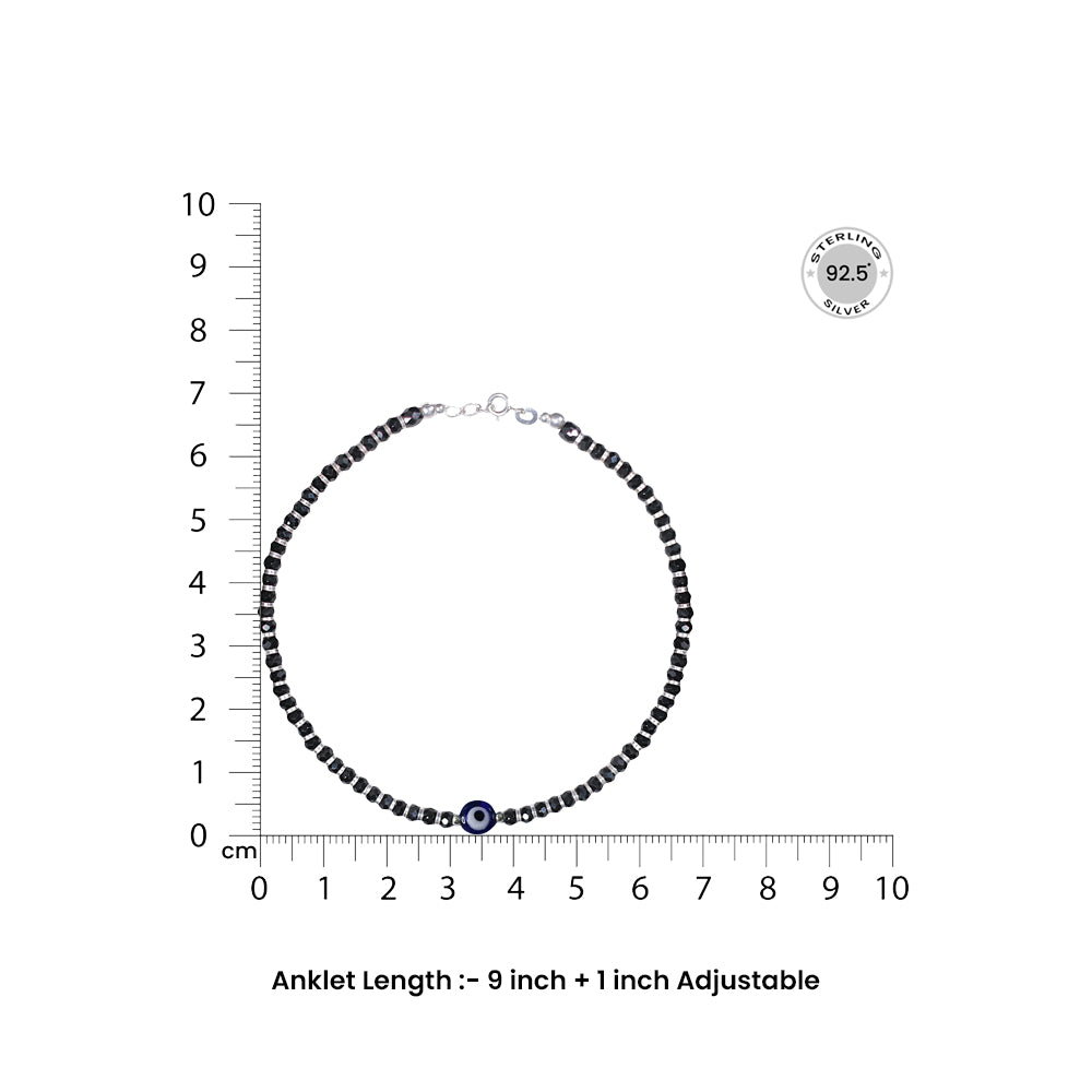 Silver Evil Eye Protector Anklet