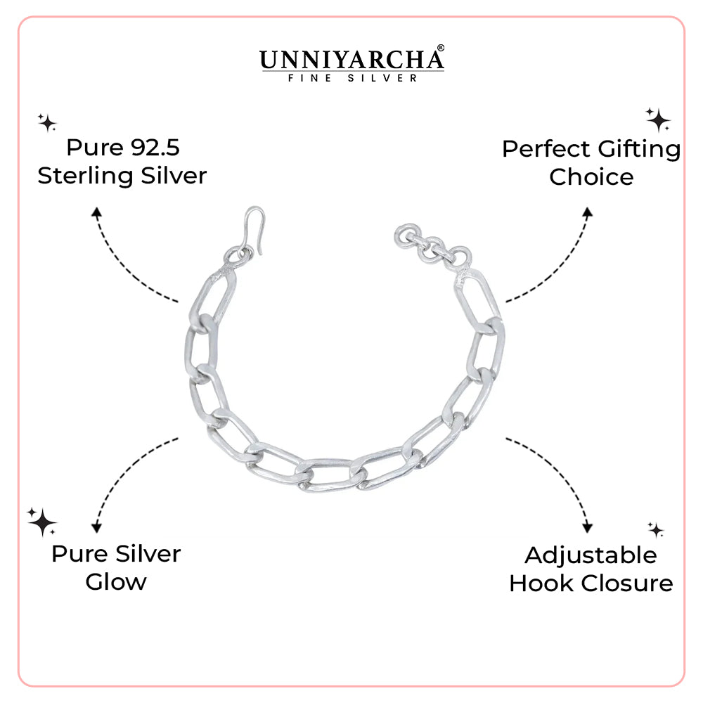 Men's Silver 92.5 Bracelet With Wide Cuban Links