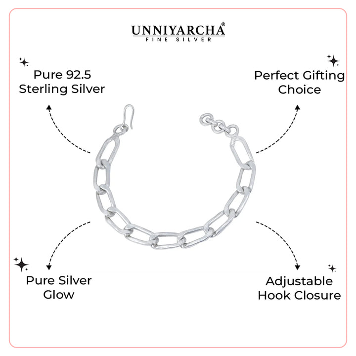 Men's Silver 92.5 Bracelet With Wide Cuban Links