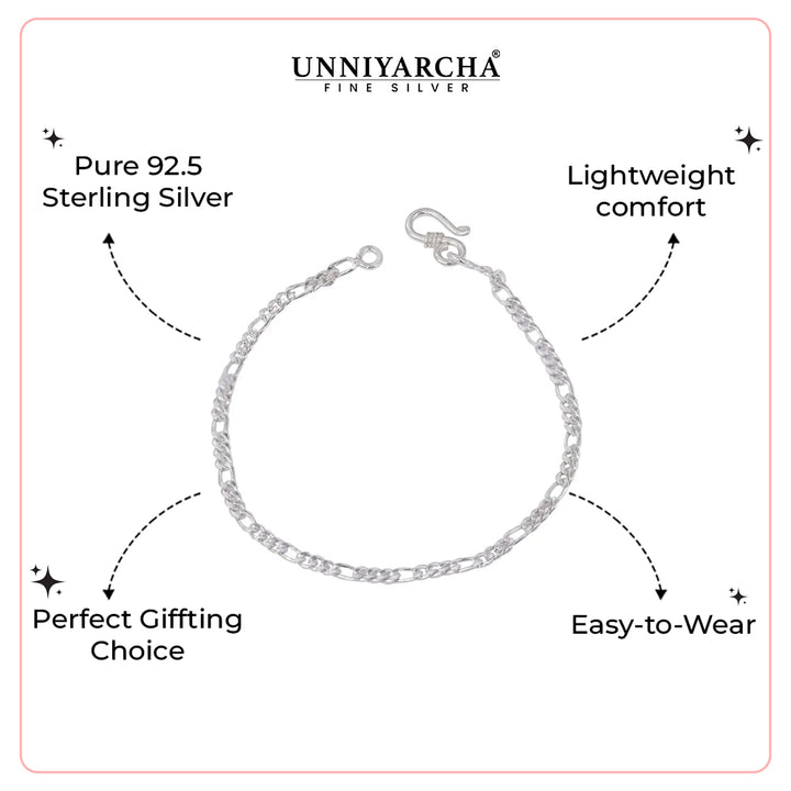 Sleek Cuban Links Silver Men's Bracelet