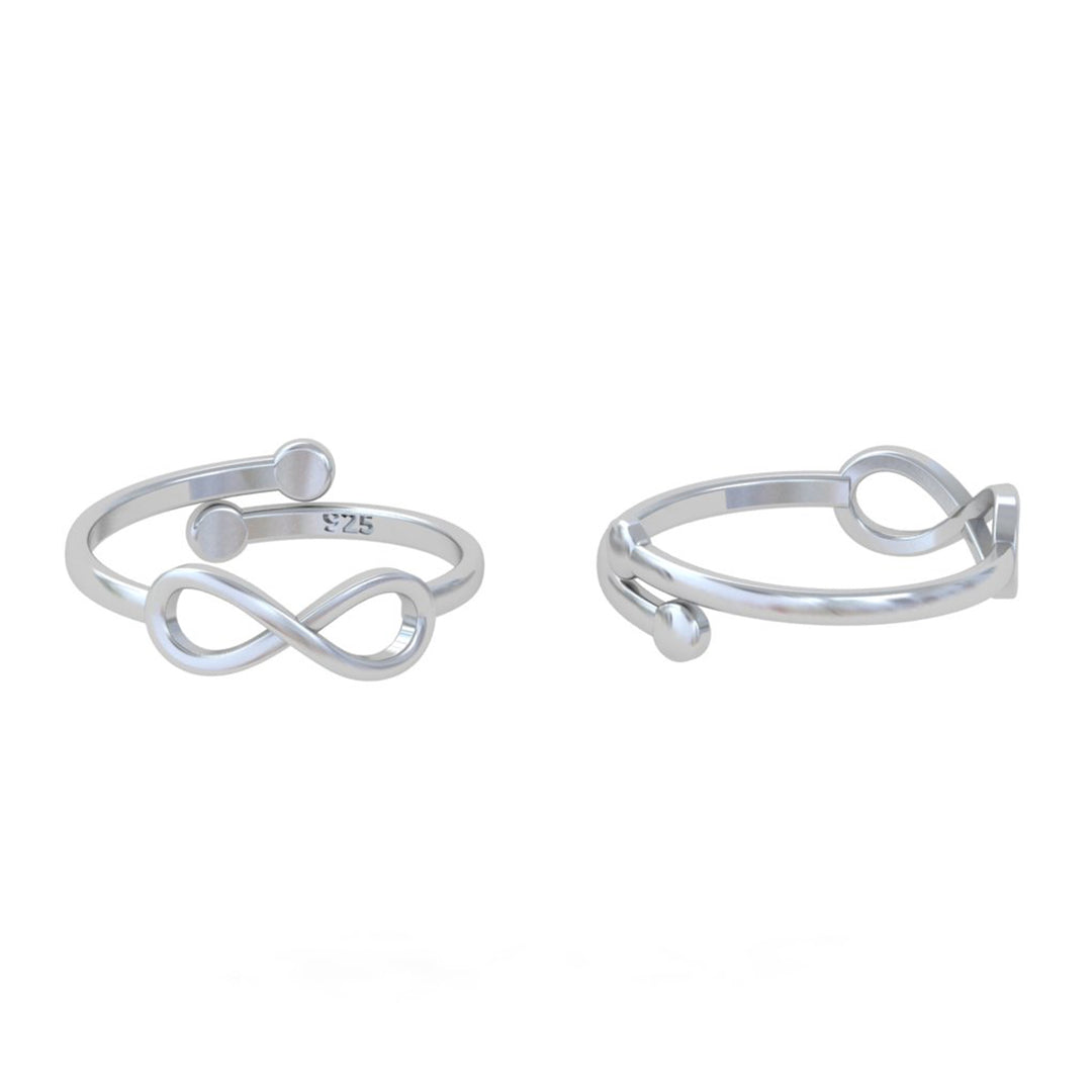 92.5 Sterling Silver Infinity Toe Ring (Pair)