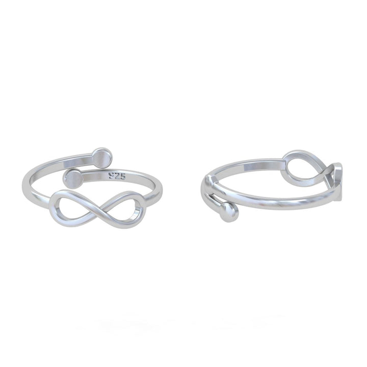 92.5 Sterling Silver Infinity Toe Ring (Pair)