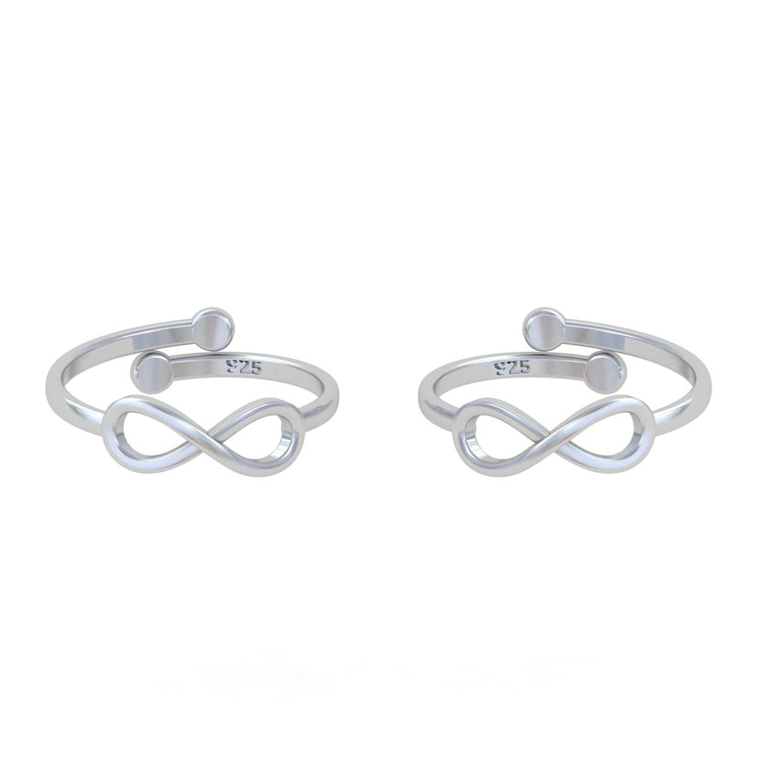 92.5 Sterling Silver Infinity Toe Ring (Pair)