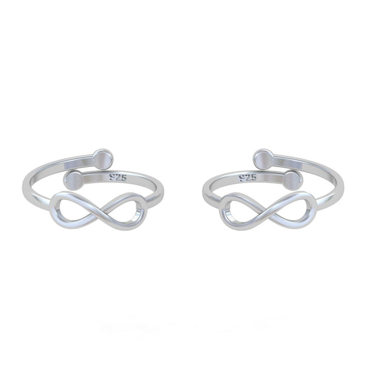 92.5 Sterling Silver Infinity Toe Ring (Pair)