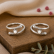 Pearl Adjustable Sterling 92.5 Sterling Silver Toe Ring (Pair)