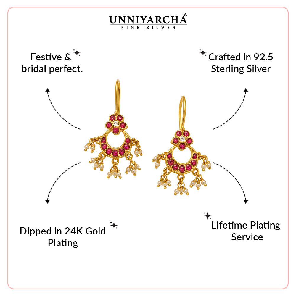 Silver 925 Kumudini Chand Bali Earrings