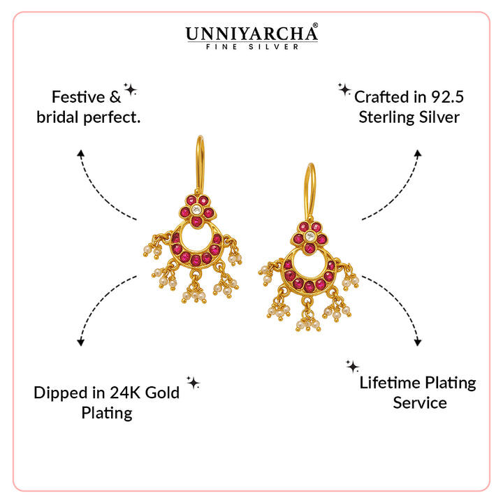 Silver 925 Kumudini Chand Bali Earrings