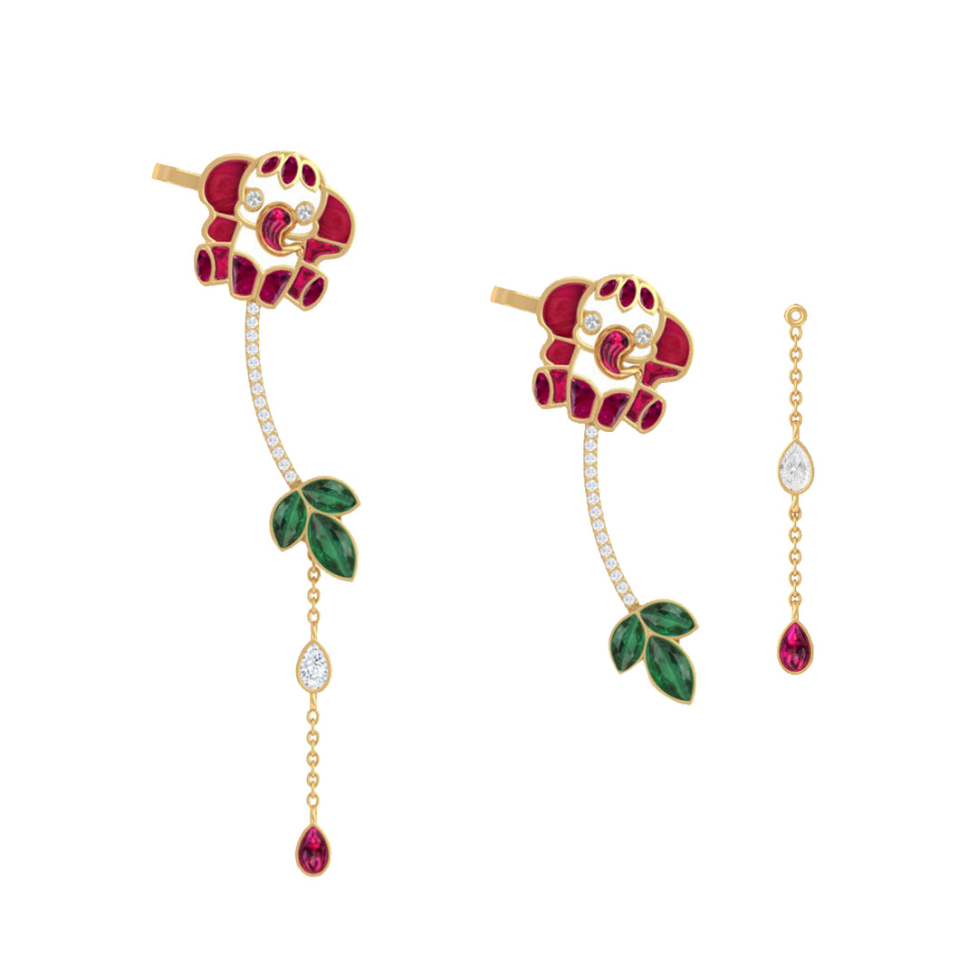 925 Pure Silver Elephant Vine Ear Cuff Earring