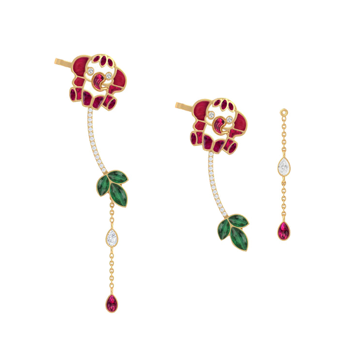 925 Pure Silver Elephant Vine Ear Cuff Earring