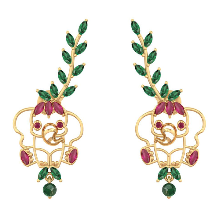 925 Pure Silver Elephant Leaf Ear Cuff Earring