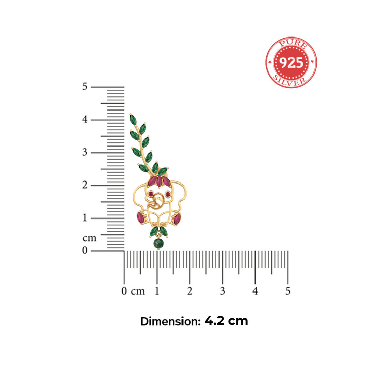 925 Pure Silver Elephant Leaf Ear Cuff Earring