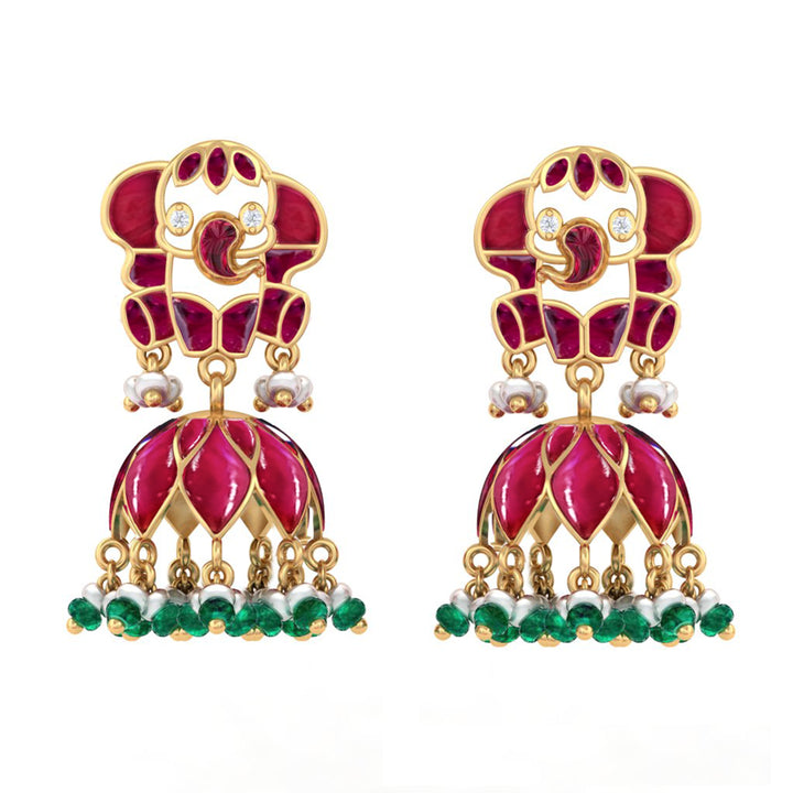 925 Pure Silver Elephant Jhumka