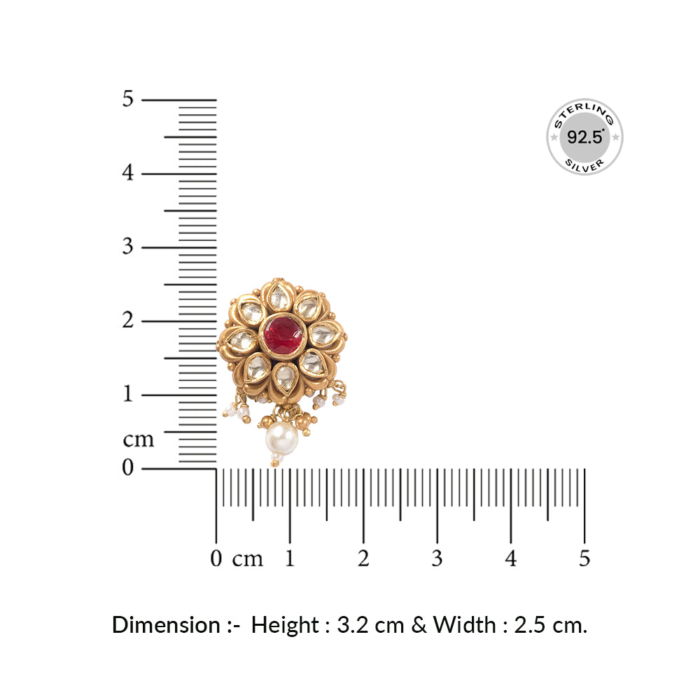 Silver 925 Phool Padma Stud Earrings