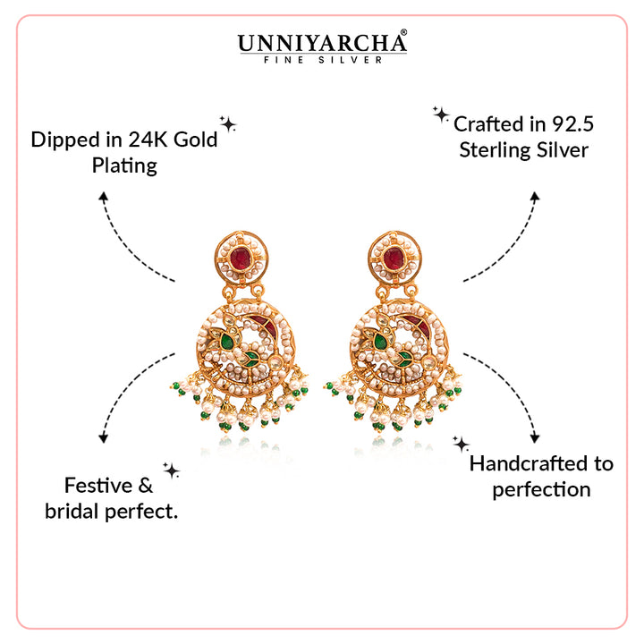 Silver 925 Parrot Chand Bali Earrings