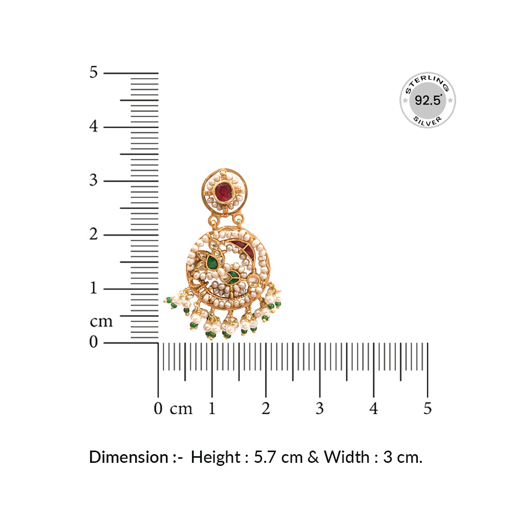 Silver 925 Parrot Chand Bali Earrings