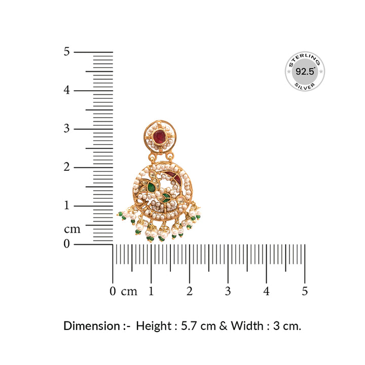 Silver 925 Parrot Chand Bali Earrings