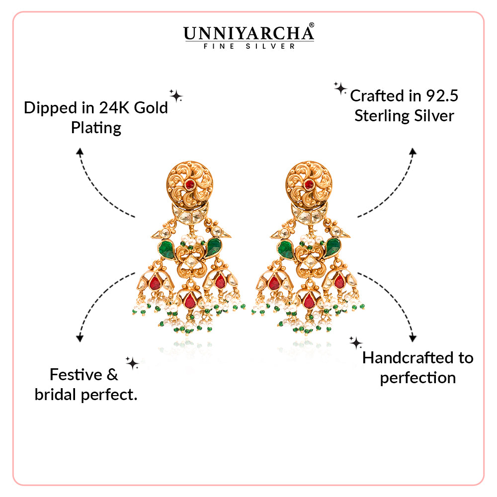 Parrot Silver 925 Chandeliers Earrings