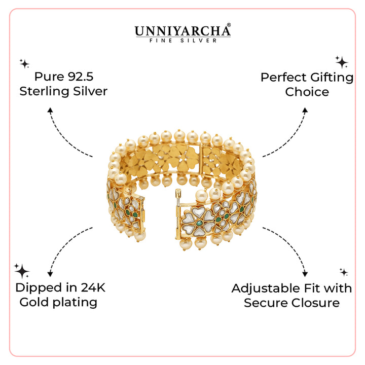 Silver Gold Plated jadau bangle