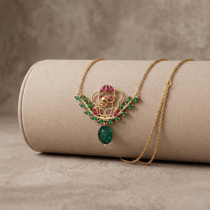 925 Pure Silver Elephant leaf necklace