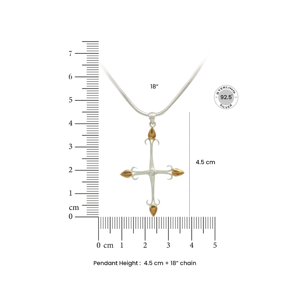 Silver 92.5 Men's Cross Pendant