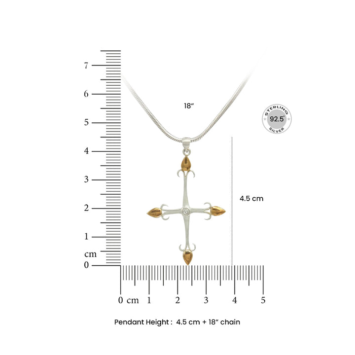 Silver 92.5 Men's Cross Pendant