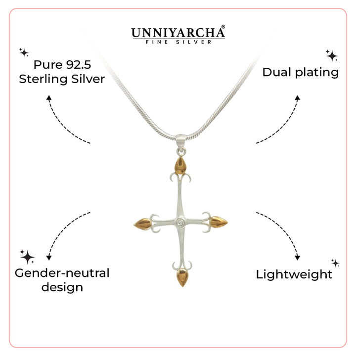 Silver 92.5 Men's Cross Pendant